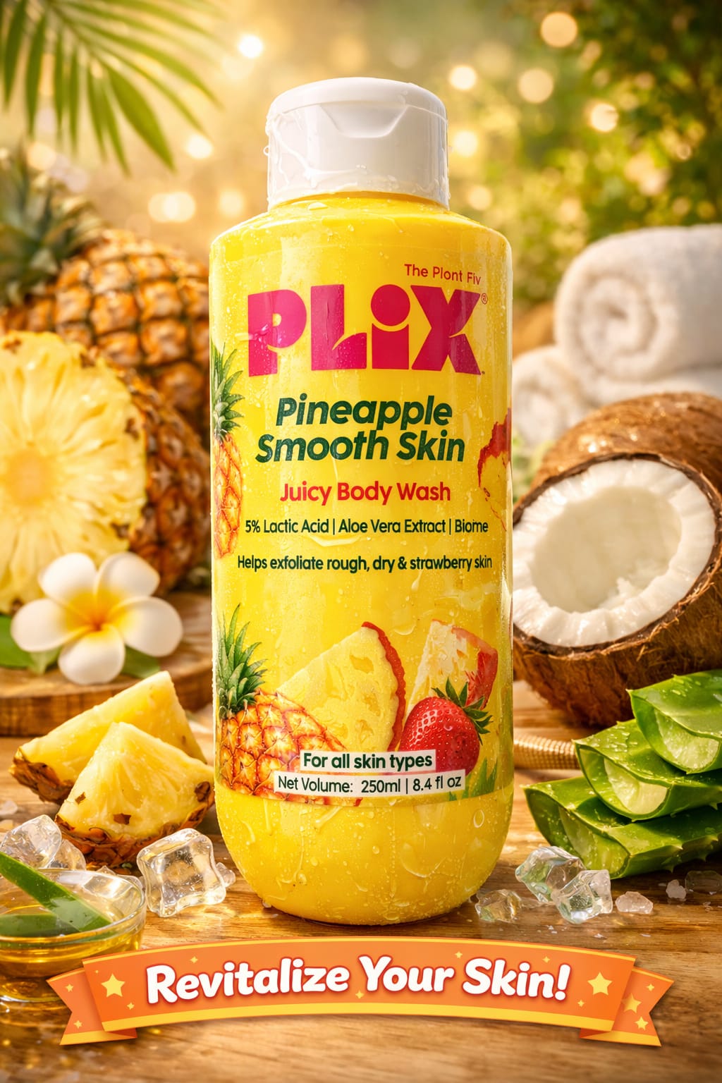 PLIX Pineapple Smooth Skin Juicy Body Wash236 ml (PACK OF 1)